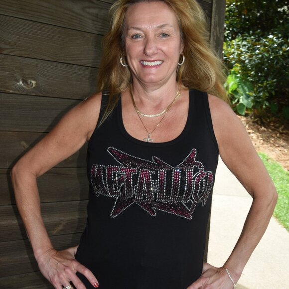 Metallica rhinestone bling black sleeveless tank sz XS S M L XL XXL 1X2… - Picture 3 of 12